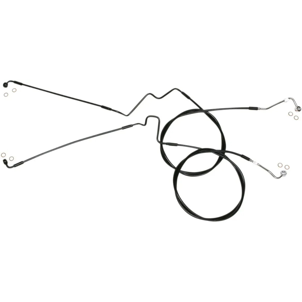 XR Lower Brake Line — 54", 56", 14" lengths, Front fitment, with ABS, Black