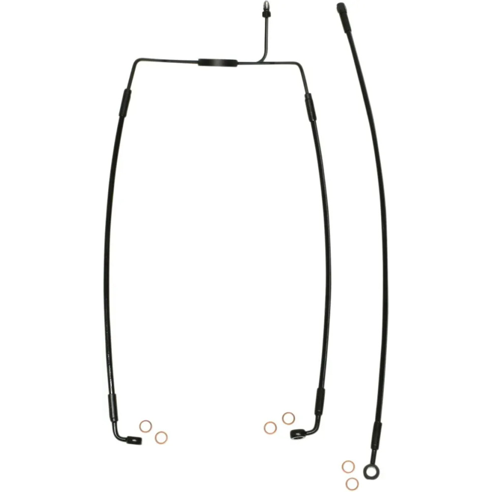 XR Stainless Extreme Response Front Brakeline Kit — Oversize +20.3 cm (8"), 38.5 cm & 78.5 cm, Black, without ABS
