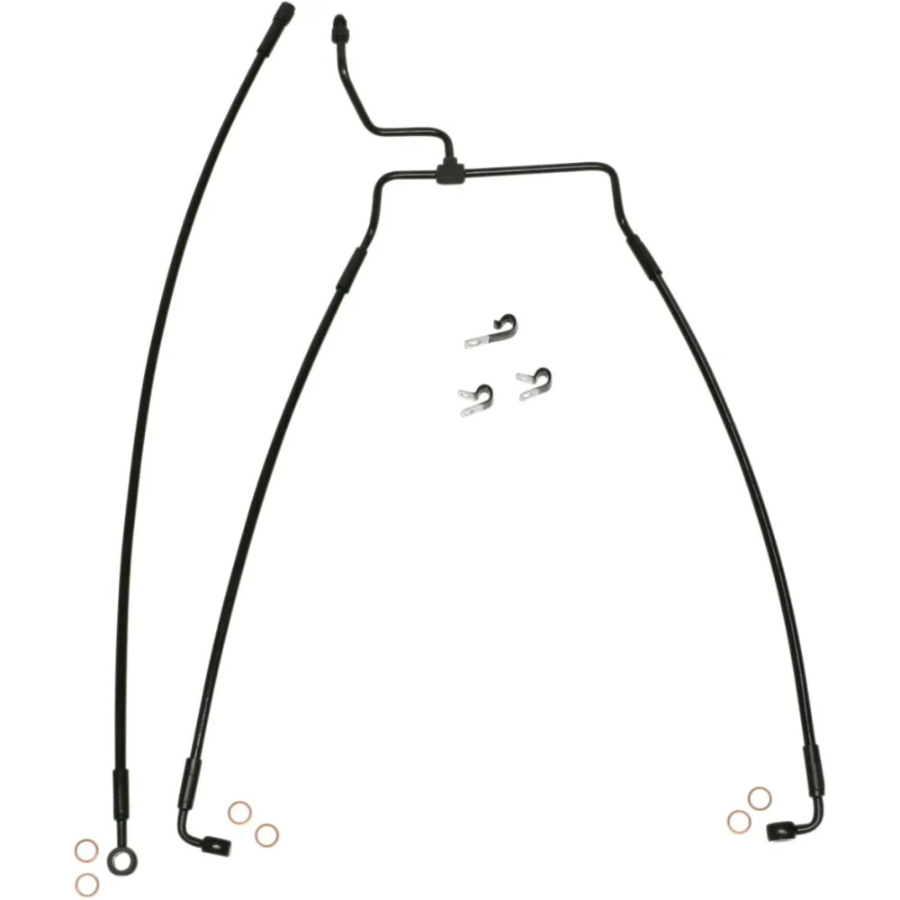 XR Stainless Extreme Response Front Brakeline Kit — 25", 14-7/8", without ABS, Black