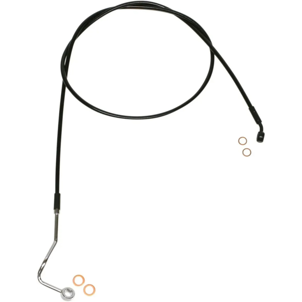 XR Stainless Upper Brake Line — 178 cm (70"), oversize +15.2 cm (6"), front upper, with ABS, Black