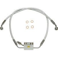 Designer Series Front Lower Brake Line Kit — Chrome, dual disc, with ABS