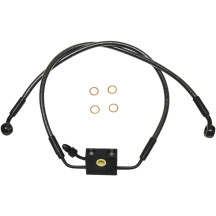 Designer Series Front Lower Brake Line Kit — Dual disc, with ABS, Black