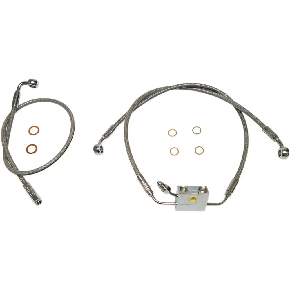 XR Dual Disc ABS Brake Line Kit — 22", 15-1/2", front, chrome