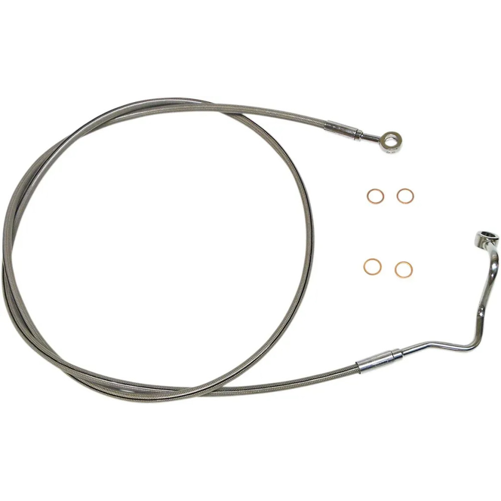 XR Stainless Upper Brake Line — 188 cm (74 in), Oversize +10 in, Front Upper, Silver Polished, with ABS