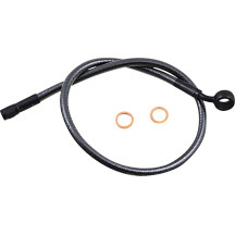 Alternate Length Upper Brake Line — 61 cm (24"), 12 mm 35° banjo, ABS compatible, Black