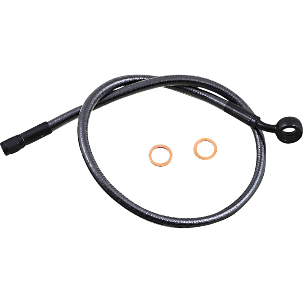 Alternate Length Upper Brake Line — 61 cm (24"), 12 mm 35° banjo, ABS compatible, Black