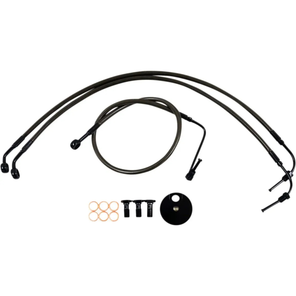 Kit de líneas de freno trenzadas Midnight — Estándar, con ABS, Negro