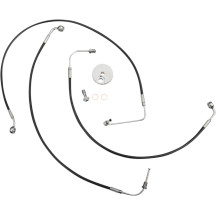 Kit de líneas de freno trenzadas negras — 38 cm - 43 cm (15" - 17"), posición delantera, con ABS