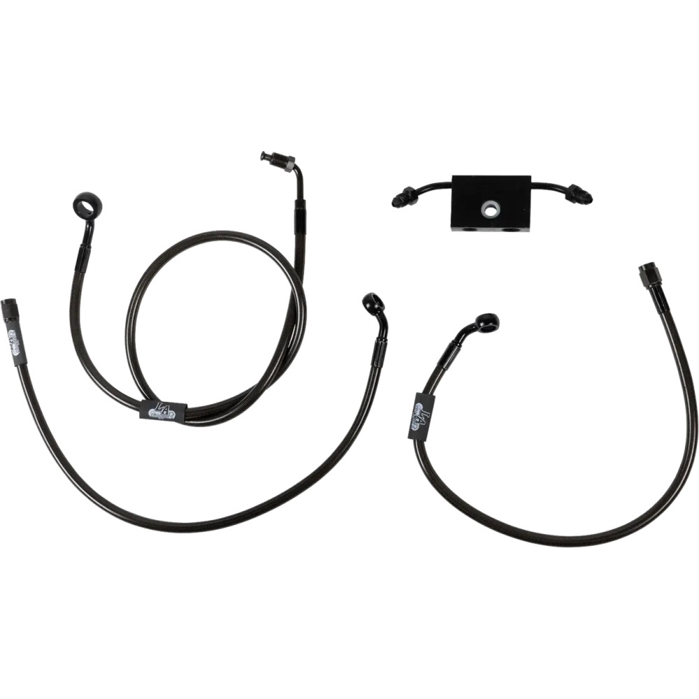 Kit de líneas de freno trenzadas Midnight — 15"–17", con ABS, Negro