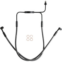 KARBONFIBR Línea de freno inferior — Kit estándar, manguera AN-3, plateado