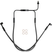 KARBONFIBR Línea de freno inferior — Kit estándar, manguera AN-3, plateado