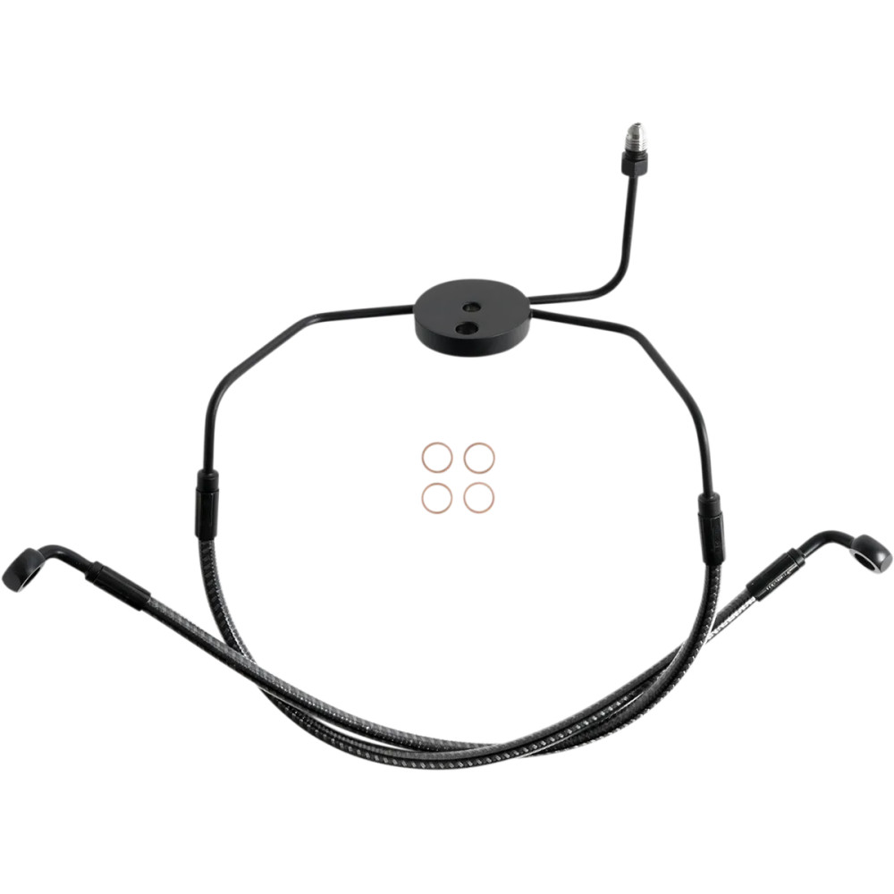 Línea de freno inferior KARBONFIBR — AN-3, montaje delantero inferior, doble disco, plateado