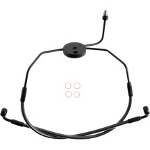 KARBONFIBR Línea de freno inferior — AN-3, delantero, doble disco, para sistemas sin ABS