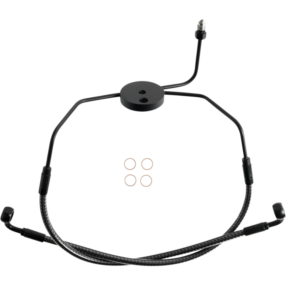 KARBONFIBR Línea de freno inferior — AN-3, delantero, doble disco, para sistemas sin ABS