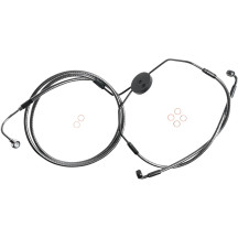 KARBONFIBR Línea de freno inferior — Estándar, manguera -3, delantero inferior, Plateado