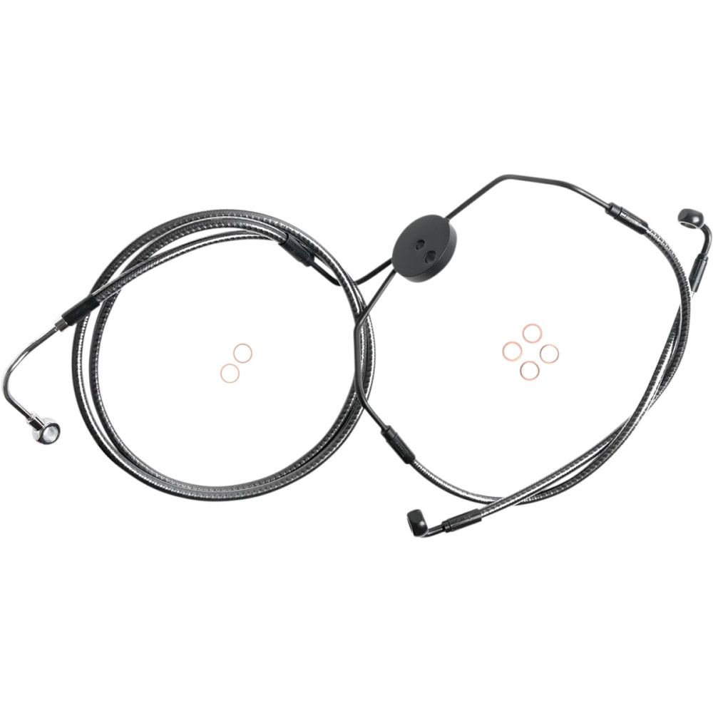 KARBONFIBR Línea de freno inferior — Estándar, manguera -3, delantero inferior, Plateado