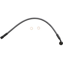 KARBONFIBR Upper Brake Line — 15" (38 cm), 10 mm 35° banjo, Silver