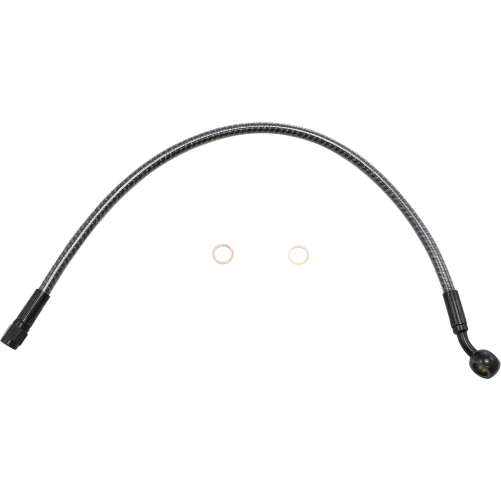 KARBONFIBR Upper Brake Line — 17" length, -3 hose, 10 mm 35° banjo fitting