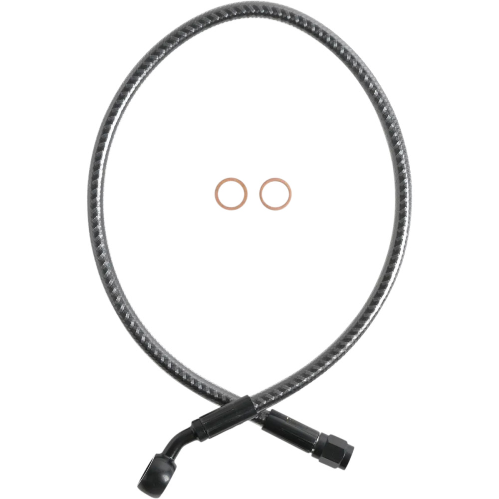 KARBONFIBR Upper Brake Line — 21 in, -3 hose, 10 mm 35° banjo