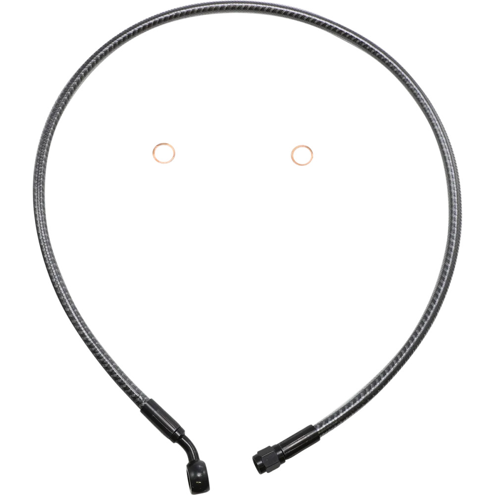 KARBONFIBR Upper Brake Line — 78.5 cm (31"), -3 hose, 10 mm 35° banjo, Silver