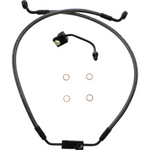 KARBONFIBR Lower Brake Line — AN-3 hose, front lower, single disc, Silver