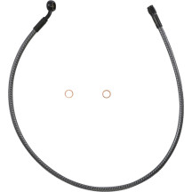 KARBONFIBR Designer Series ABS-Specific Front Upper Brake Kit — 76 cm (30"), 10 mm 35° banjo, Silver