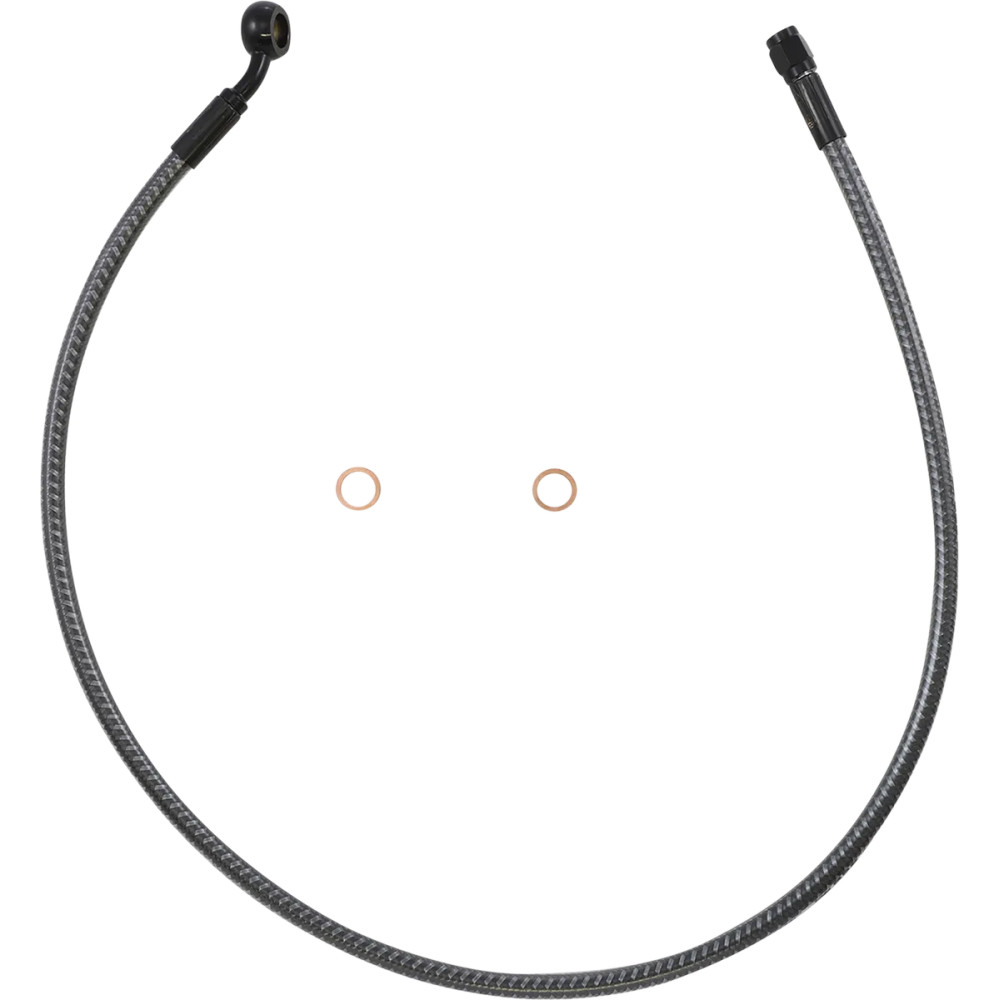 KARBONFIBR Designer Series ABS-Specific Front Upper Brake Kit — 76 cm (30"), 10 mm 35° banjo, Silver