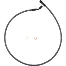 KARBONFIBR Designer Series ABS-Specific Front Upper Brake Kit — 36" length, 10 mm 35° banjo, Silver