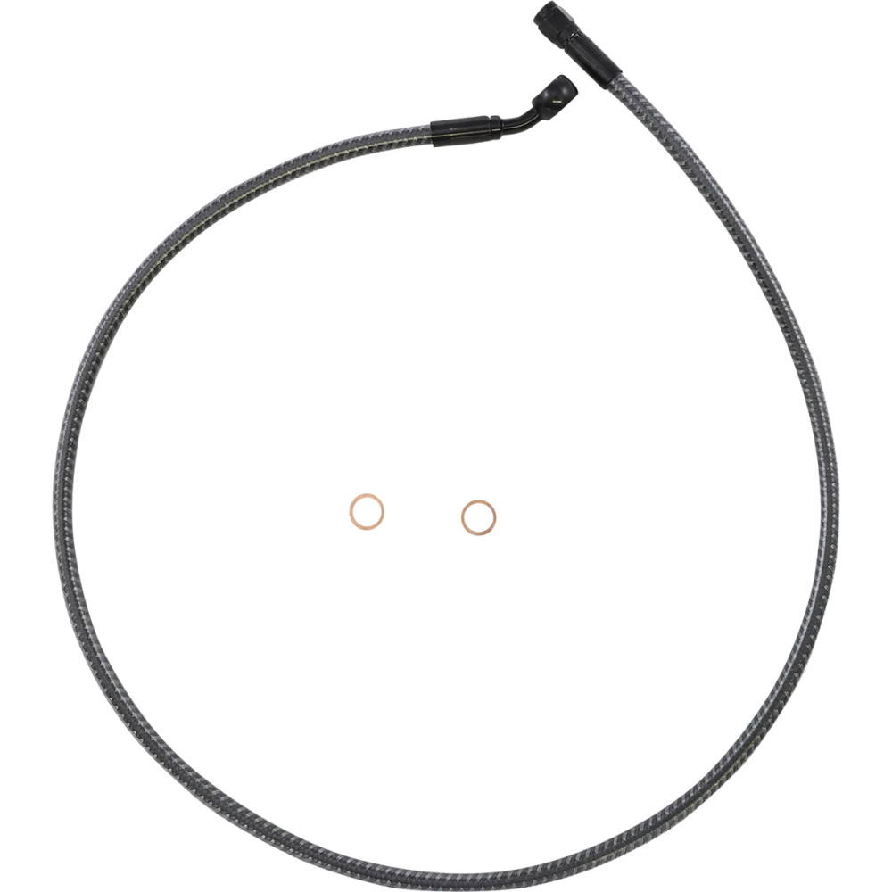 KARBONFIBR Designer Series ABS-Specific Front Upper Brake Kit — 36" length, 10 mm 35° banjo, Silver