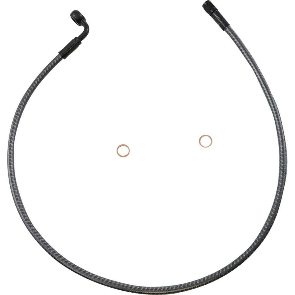 KARBONFIBR Designer Series ABS-Specific Front Upper Brake Kit — 76 cm (30"), 10 mm 90° banjo, Silver