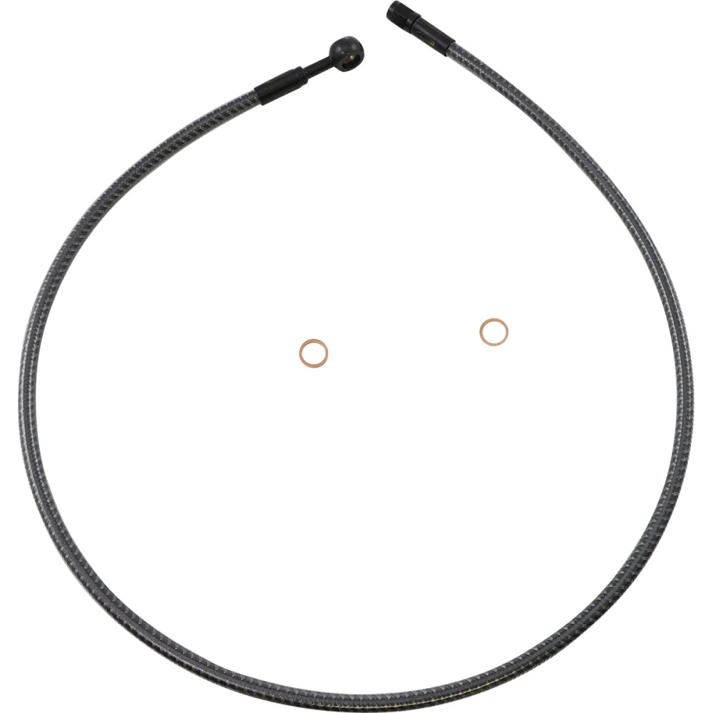 KARBONFIBR Designer Series ABS-Specific Front Upper Brake Kit — 36" (91 cm), 10 mm 180° banjo, Silver