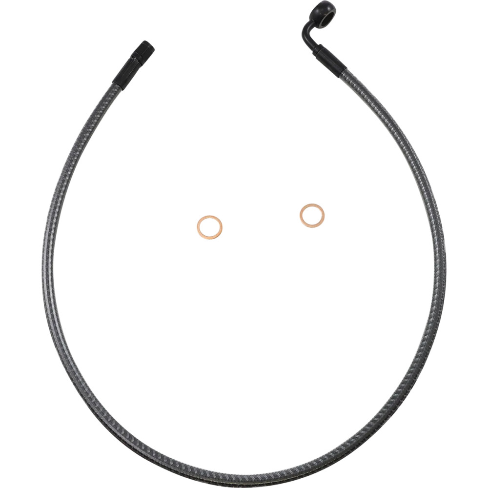 KARBONFIBR Designer Series ABS-Specific Front Upper Brake Kit — 76 cm (30"), 12 mm 90° banjo, Silver