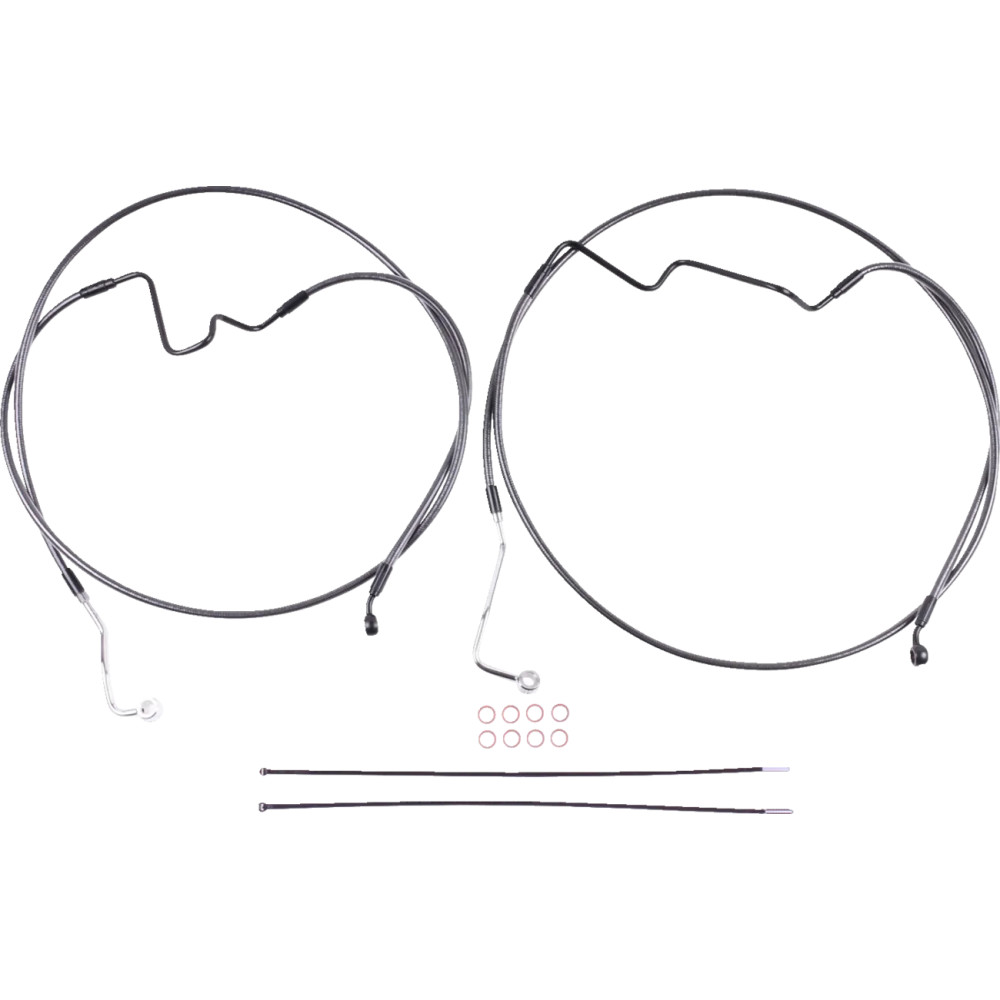 BP ABS Touring Lower +4" 35° Radial Brake Line Kit — Oversize [+5.1 cm (2")], with ABS, Black/Chrome