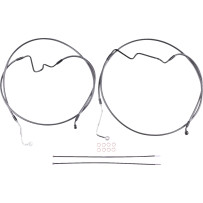 BP ABS Touring Lower +4" 35° Radial Brake Line Kit — 4" oversize, lower mount, with ABS, Black & Chrome