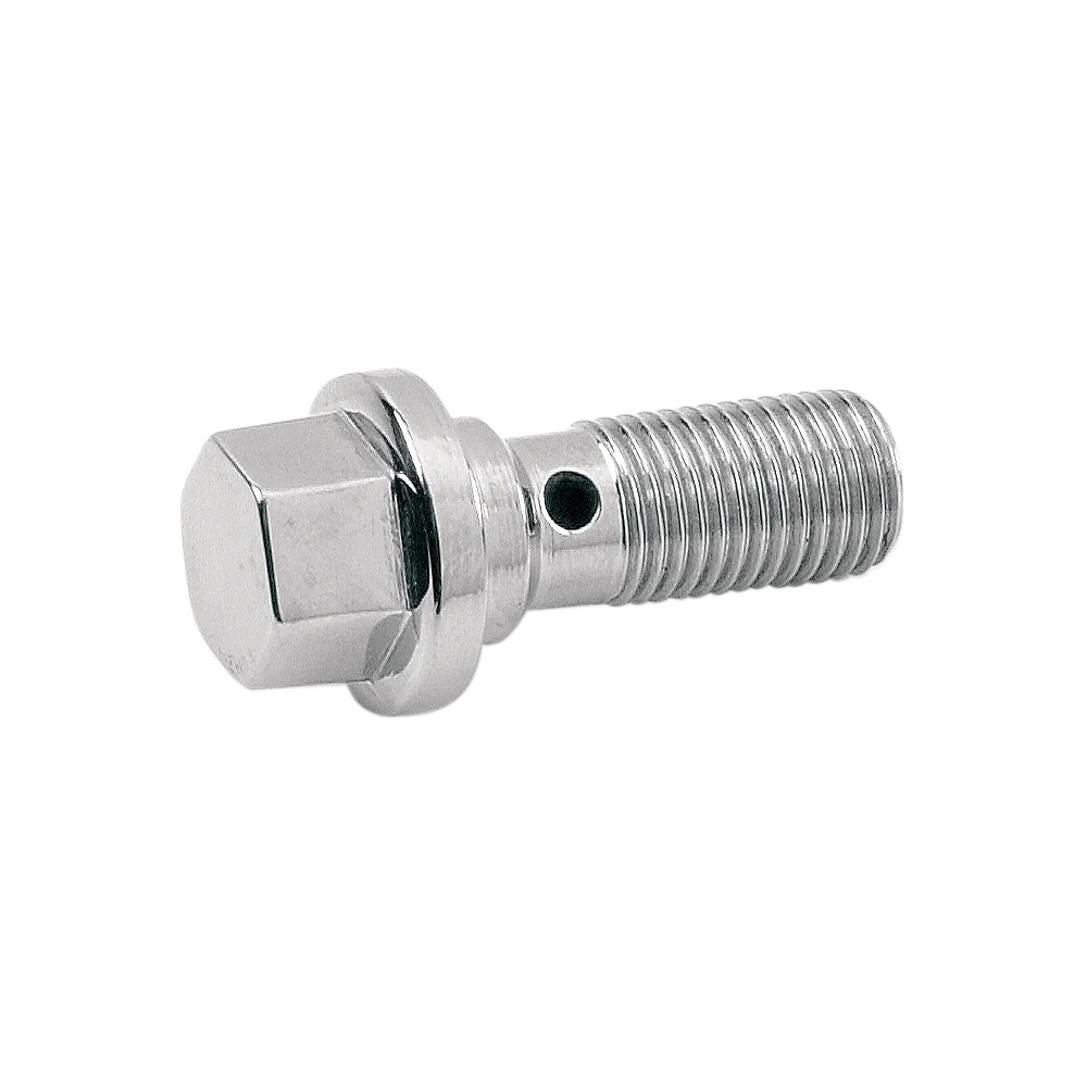 Banjo Bolt — 3/8-24 thread, 7/16" shoulder, Chrome