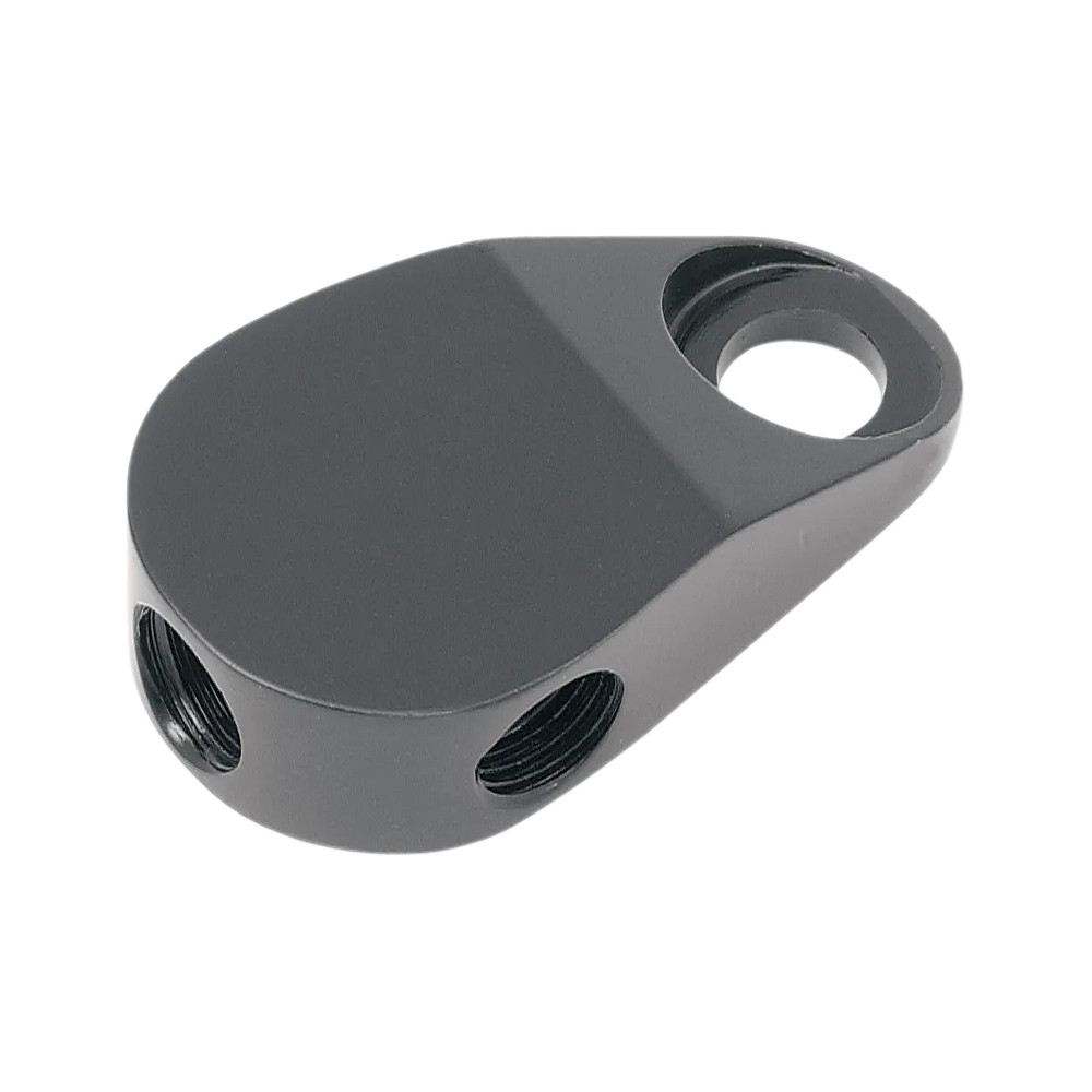 Front Brake Tee — 3/8-24 SAE female, black