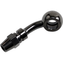 Pro System II Banjo Fitting — 10 mm (3/8"), 35° bend, -3 hose fitting, Black