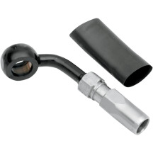 BYO® Build-Your-Own Banjo with Fitting — 3/8" 60° and 10 mm 60° banjo fittings, stainless steel, black, chrome