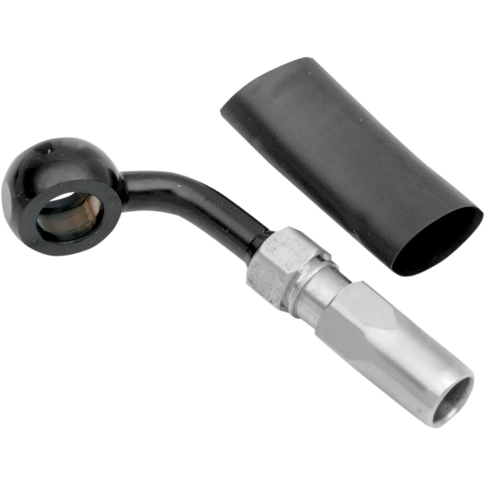 BYO® Build-Your-Own Banjo with Fitting — 3/8" 60° and 10 mm 60° banjo fittings, stainless steel, black, chrome