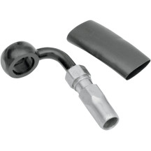 BYO® Build-Your-Own Banjo with Fitting — 12 mm 90° banjo fitting, Black, Chrome