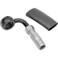 BYO® Build-Your-Own Banjo with Fitting — 12 mm 90° banjo fitting, Black, Chrome