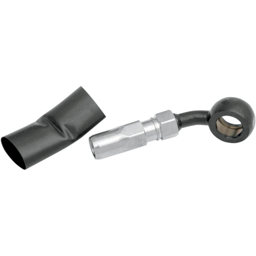 BYO® Build-Your-Own Banjo with Fitting — 7/16" 35° banjo fitting, Black, Chrome