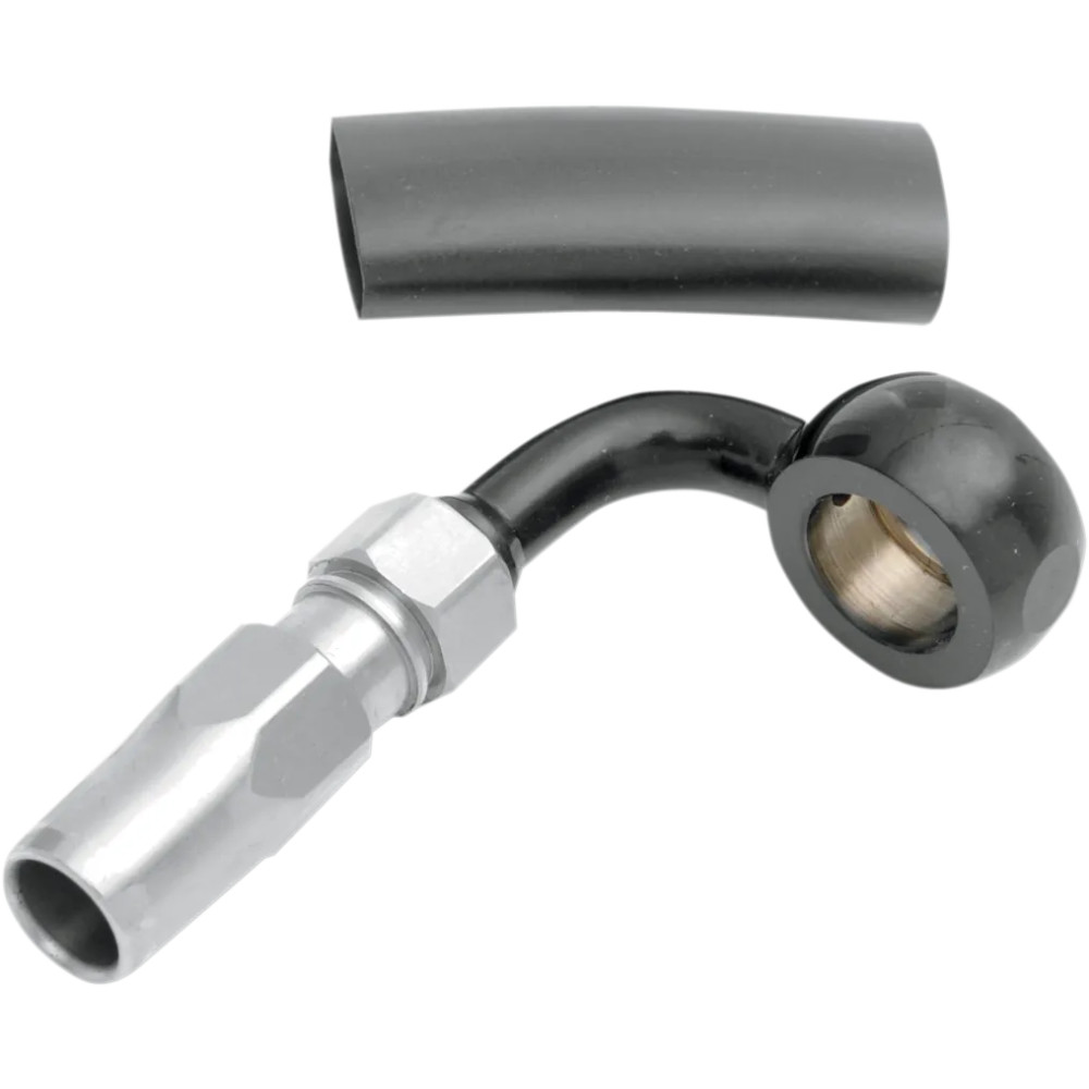 BYO® Build-Your-Own Banjo with Fitting — 7/16" 90° banjo fitting, Black, Chrome