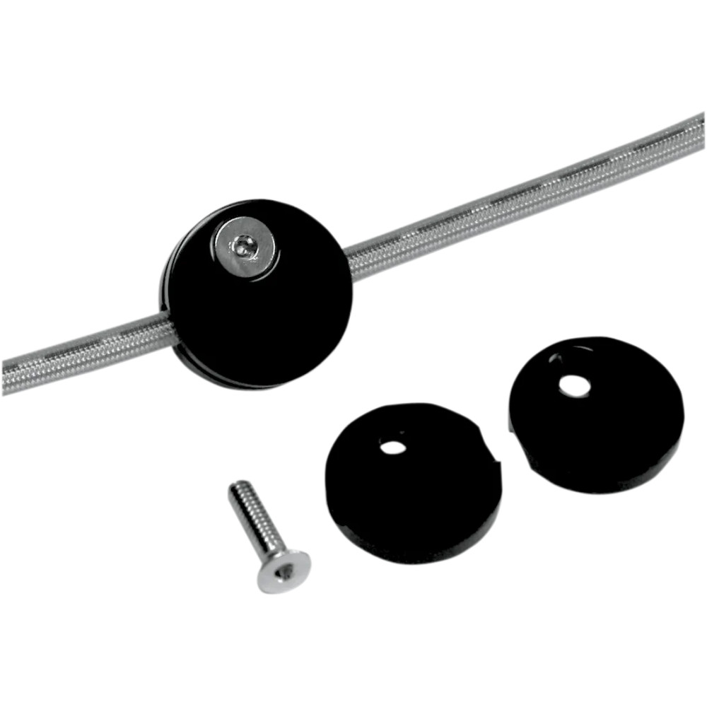 Abrazadera tipo sándwich para línea de freno — negro anodizado