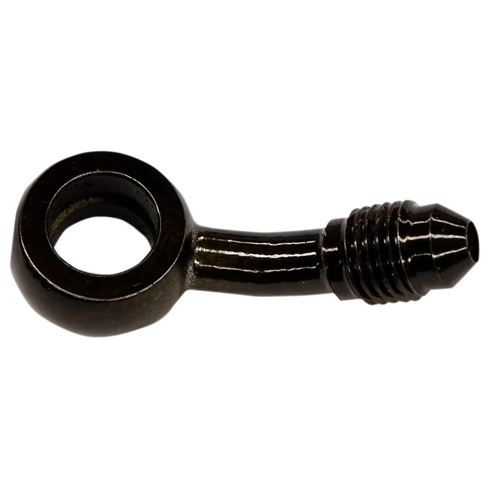 AN-3 Banjo Fitting — 3/8" (10 mm), -3 AN male, 35° bend, black