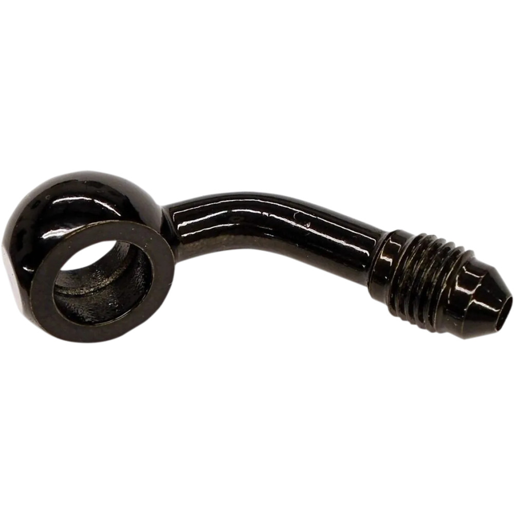 -3 AN Banjo Fitting — 3/8" (10 mm), -3 AN male, 60° bend, Black
