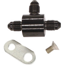 Brake Line T-Block Fitting — AN-3 male, Black