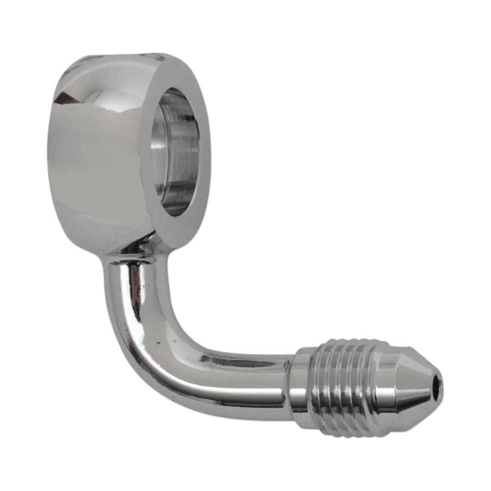 -3 AN Banjo Fitting — 12 mm (1/2"), 90° bend, Chrome