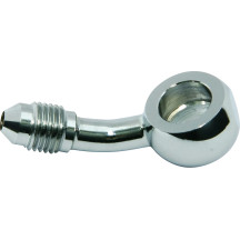 -3 AN Banjo Fitting — 12 mm (1/2"), -3 AN male, 35° bend, Chrome