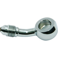 -3 AN Banjo Fitting — 12 mm (1/2"), -3 AN male, 35° bend, Chrome